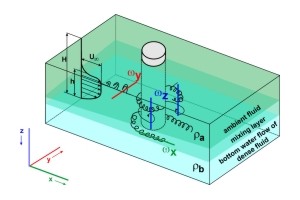 Topologie einer dichtegeschichteten Strömung (schematisch)